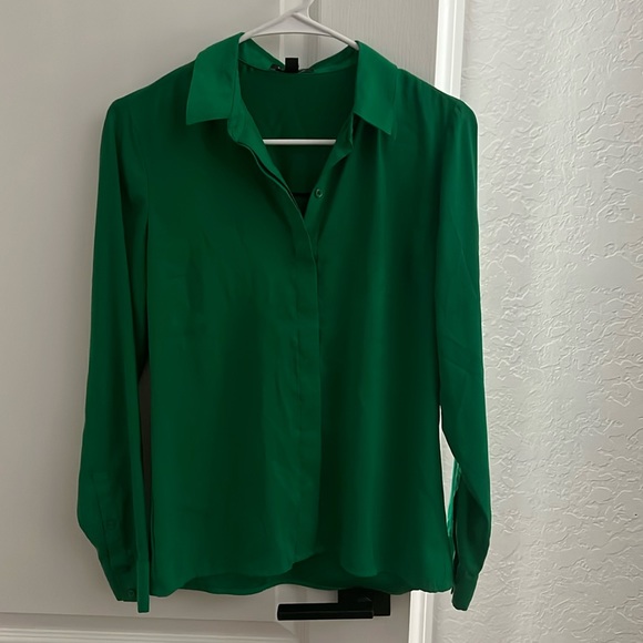 Express Emerald Green Button Up - Picture 1 of 5